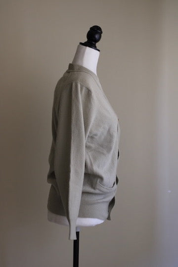 Cardigan vintage cinzento lã L