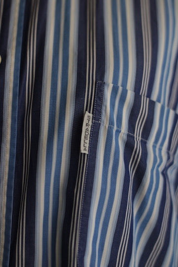 Camisa azul listrada vintage algodão Stradella 40