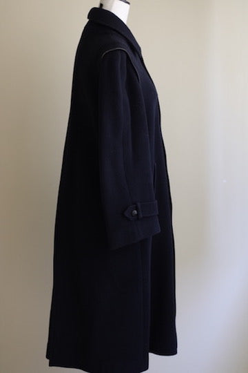 Casaco sobretudo azul marinho lã vintage XL