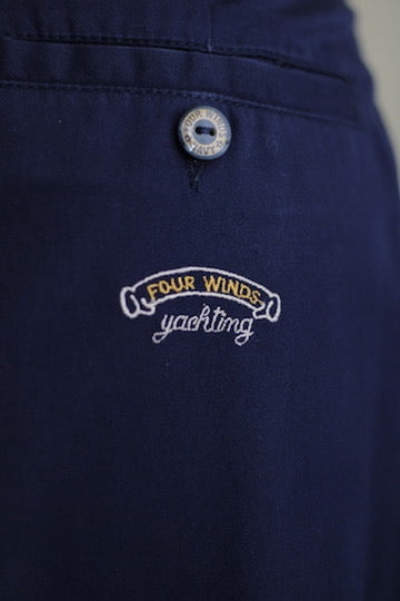 Calça de alfaiataria azul reta vintage Yatchy 42