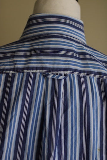 Camisa azul listrada vintage algodão Stradella 40