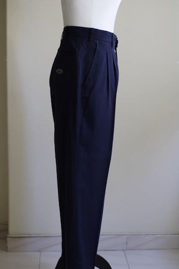 Calça de alfaiataria azul reta vintage Yatchy 42