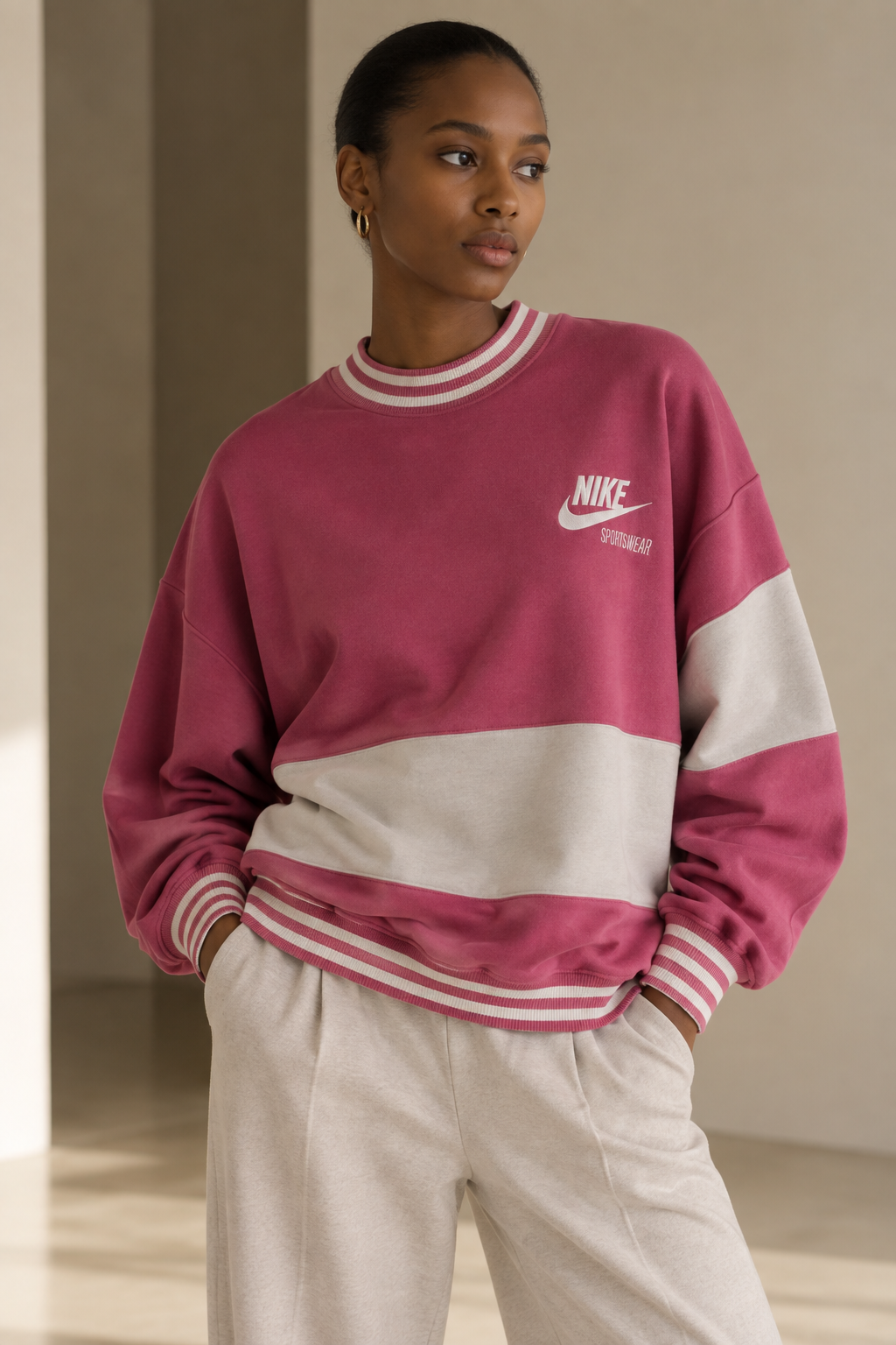 Moletom vintage Nike rosa L