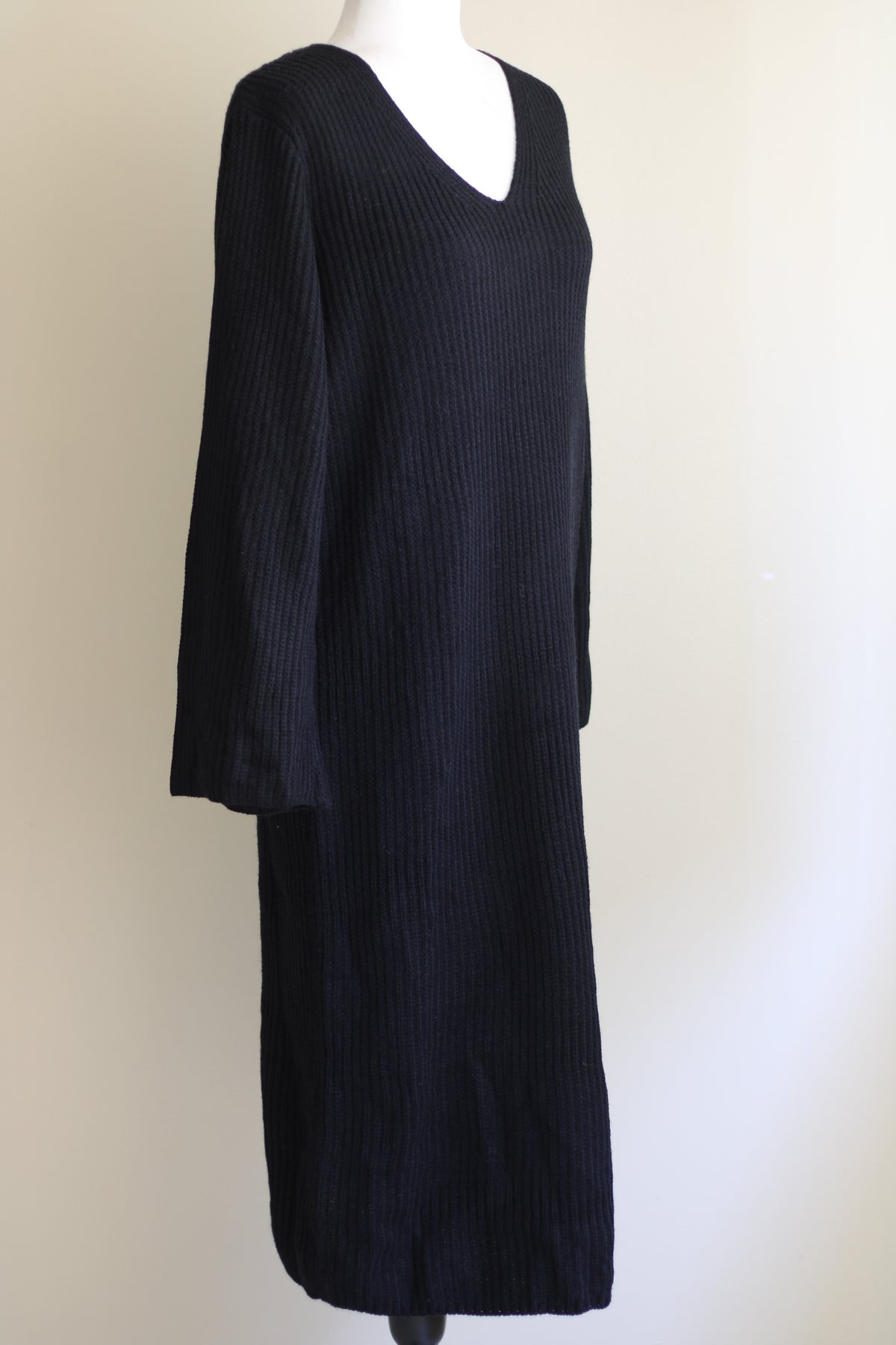 Vestido midi preto tricot S/M