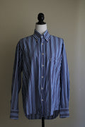 Camisa azul listrada vintage algodão Stradella 40