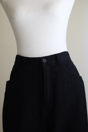 Calça preta jeans mom wide leg vintage 44 Selfide