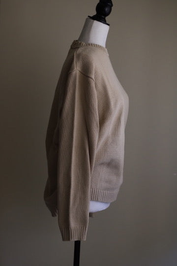 Camisola vintage bege SMF M 100% algodão