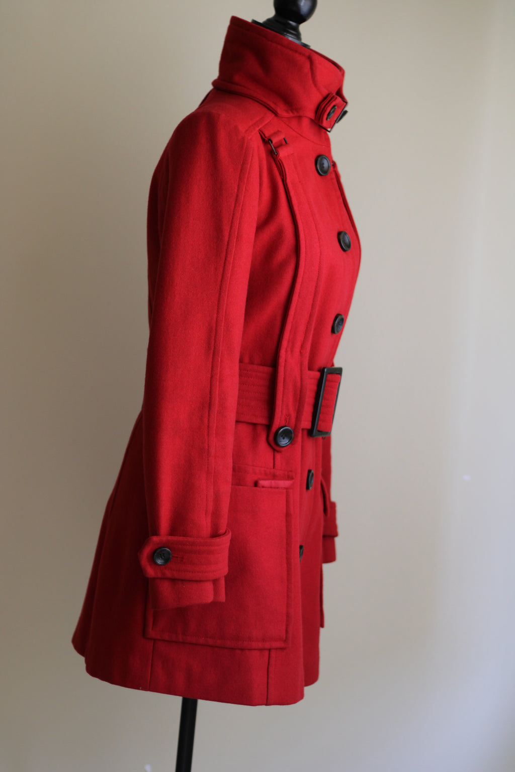 Casaco Zara 60%lã vermelho M