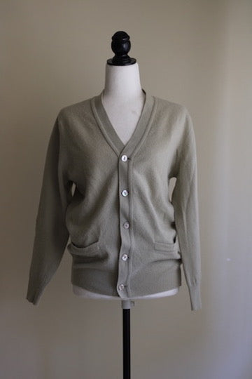Cardigan vintage cinzento lã L