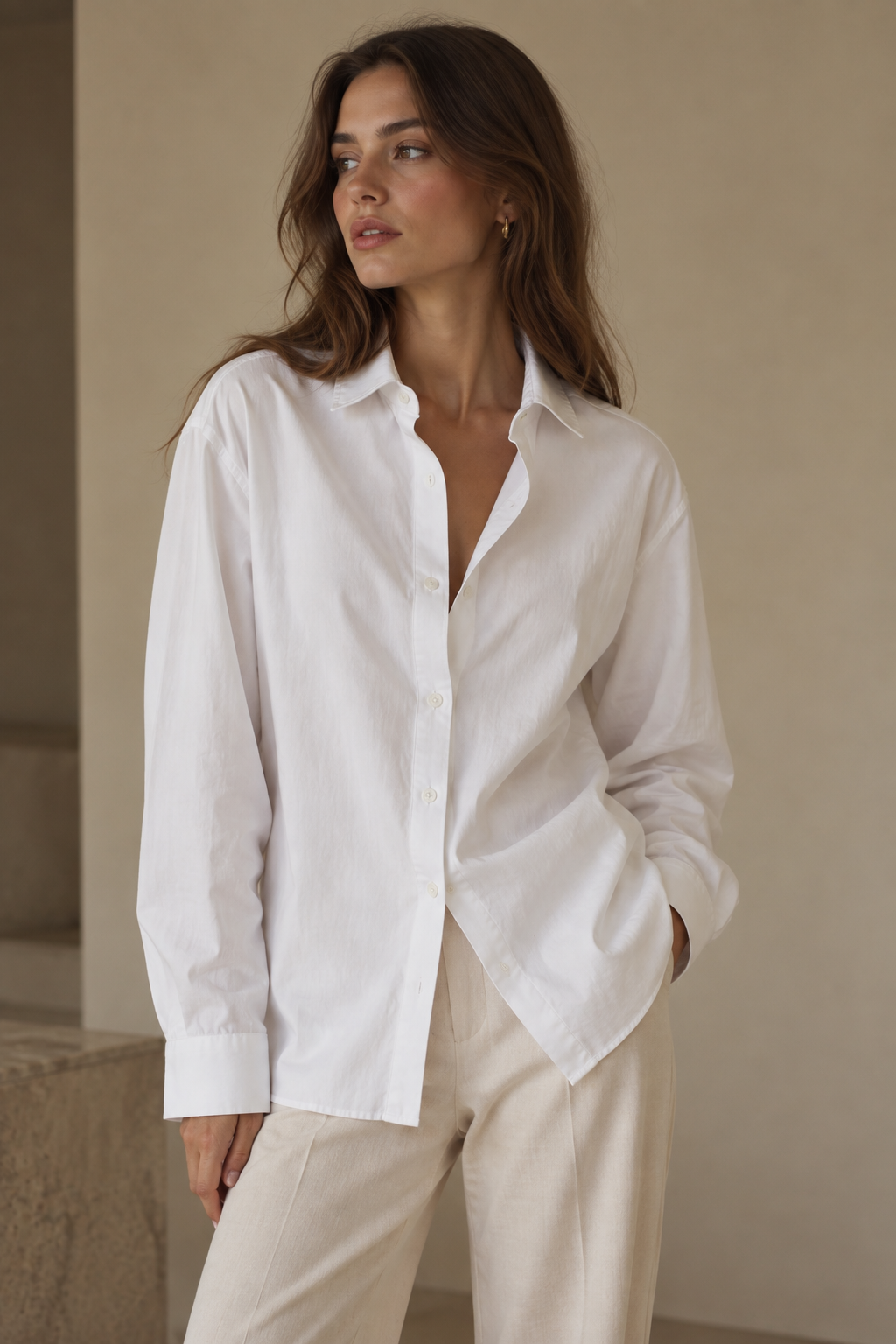 Camisa algodão branca Sfera New Easy Iron 40