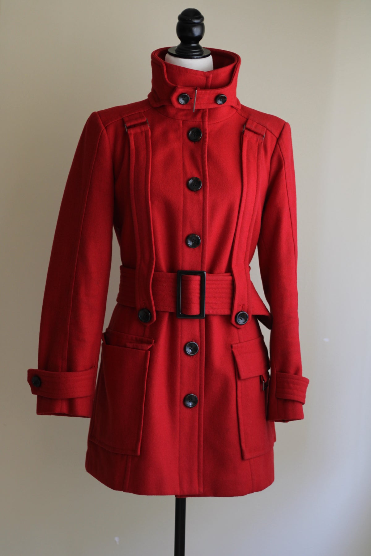 Casaco Zara 60%lã vermelho M