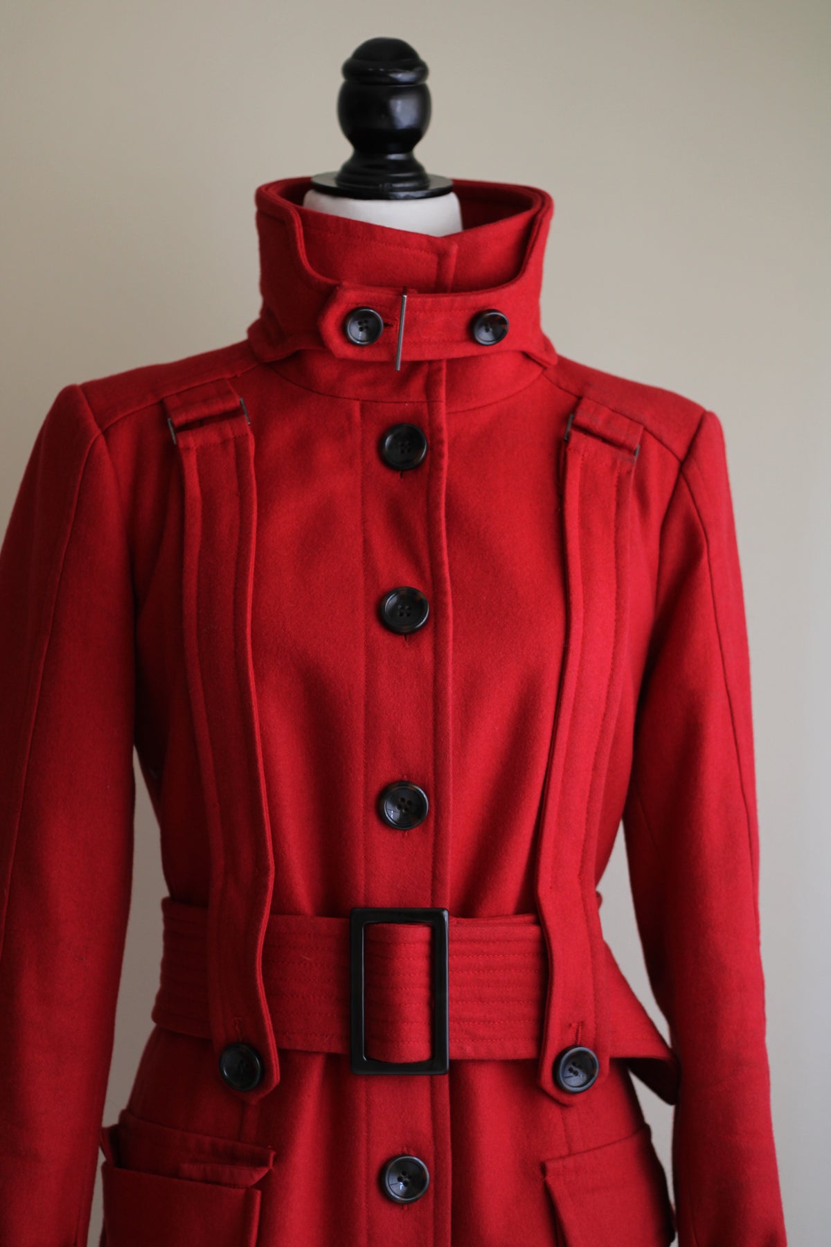 Casaco Zara 60%lã vermelho M