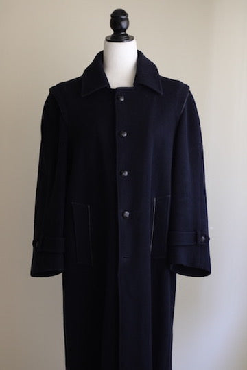 Casaco sobretudo azul marinho lã vintage XL