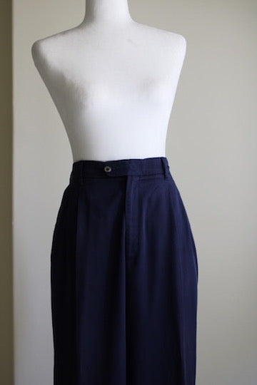 Calça de alfaiataria azul reta vintage Yatchy 42