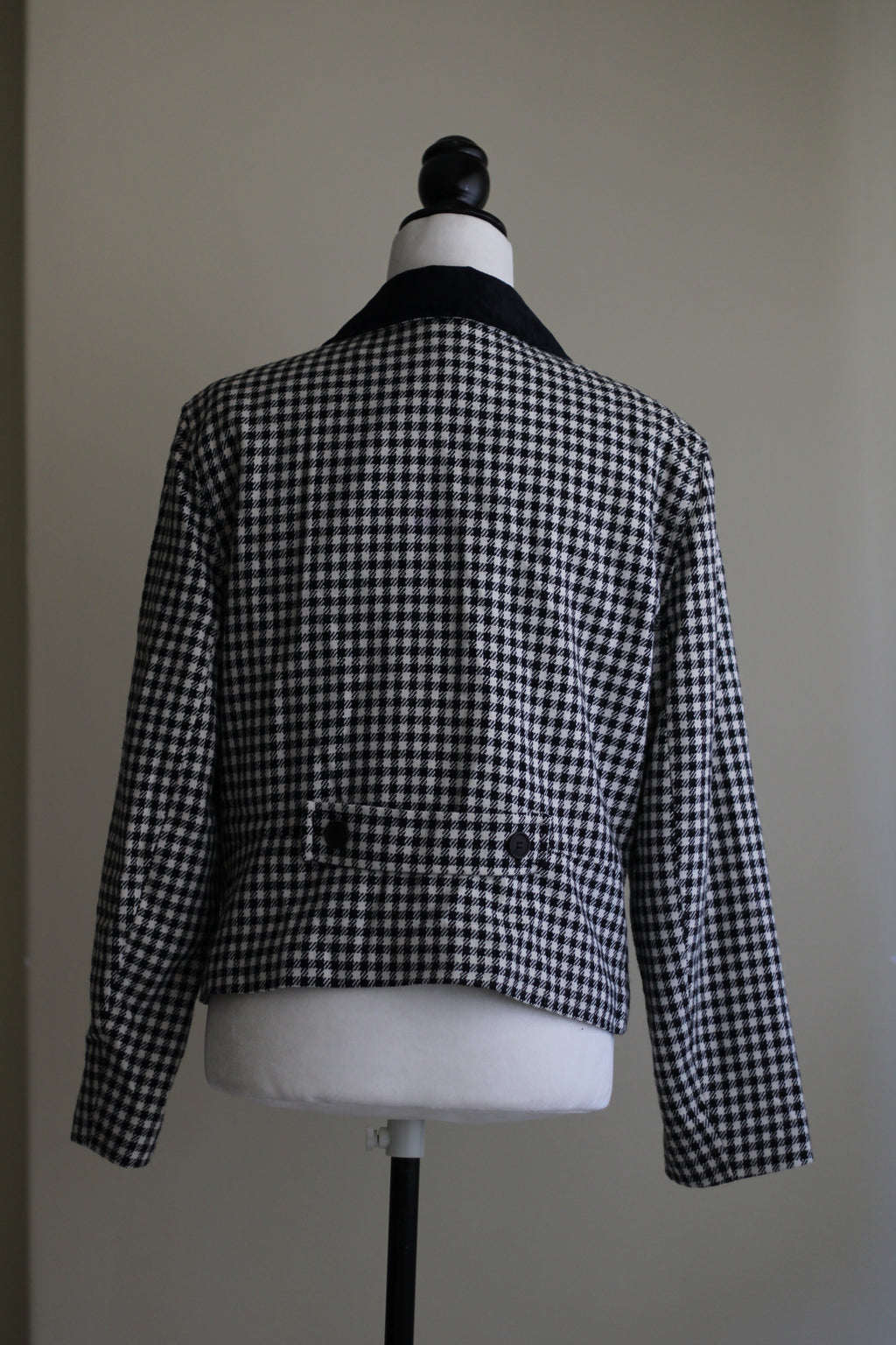 Blazer vintage pied-de-poule preto e branco Top Coat