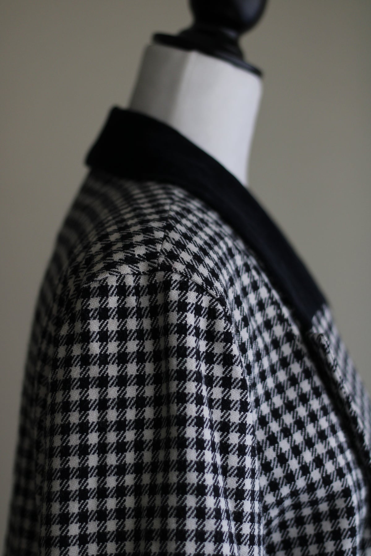 Blazer vintage pied-de-poule preto e branco Top Coat