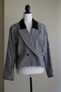Blazer vintage pied-de-poule preto e branco Top Coat