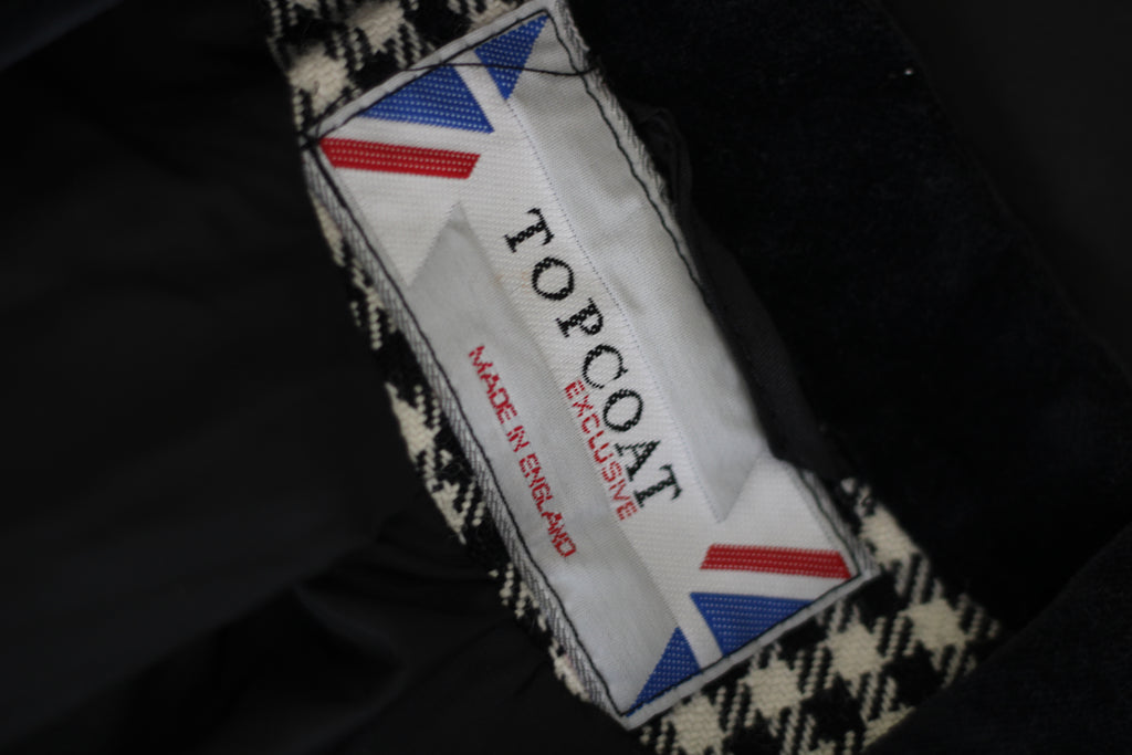 Blazer vintage pied-de-poule preto e branco Top Coat