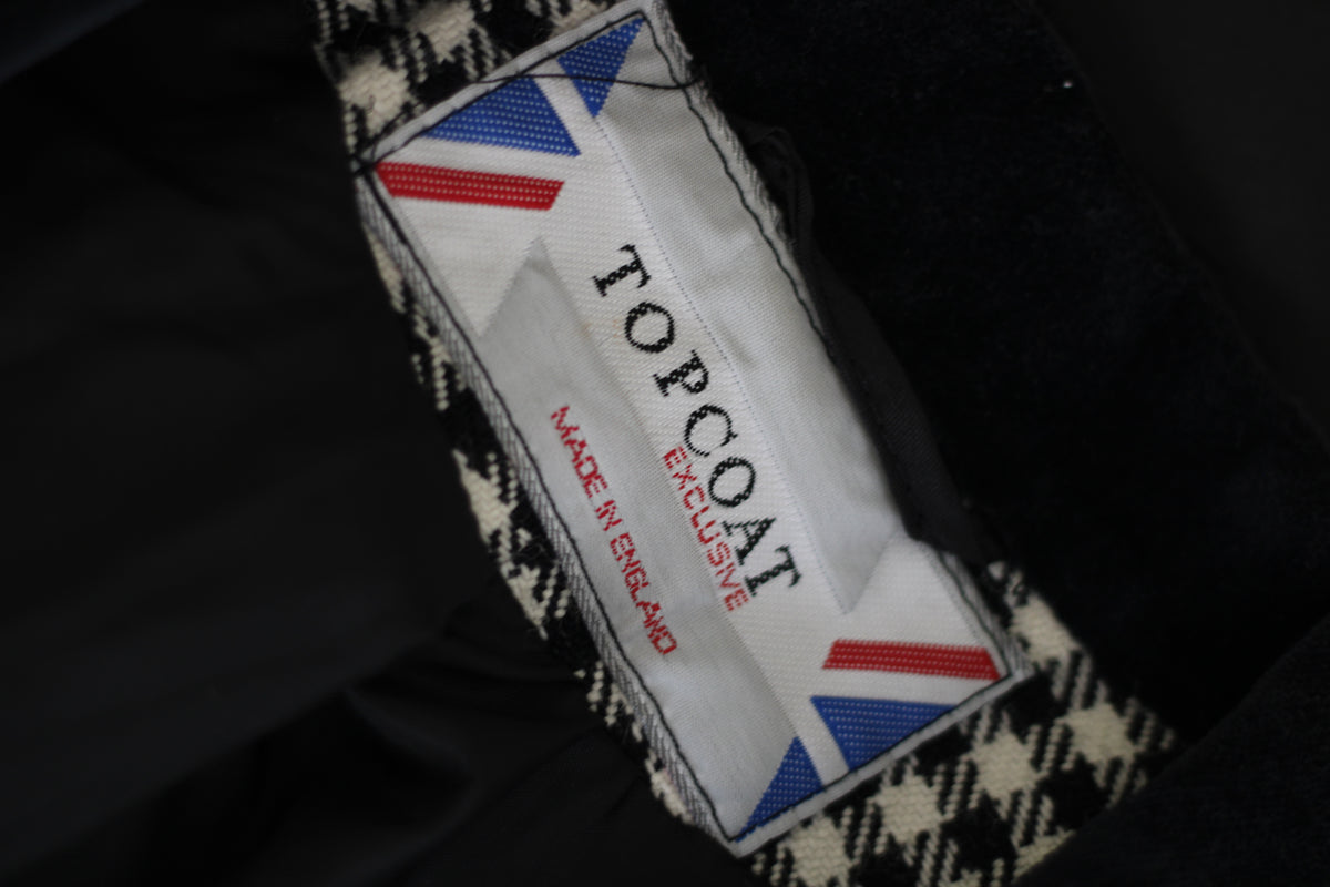 Blazer vintage pied-de-poule preto e branco Top Coat