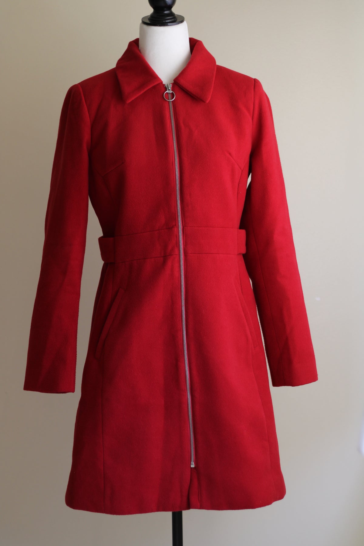 Sobretudo vermelho vintage La Redoute M