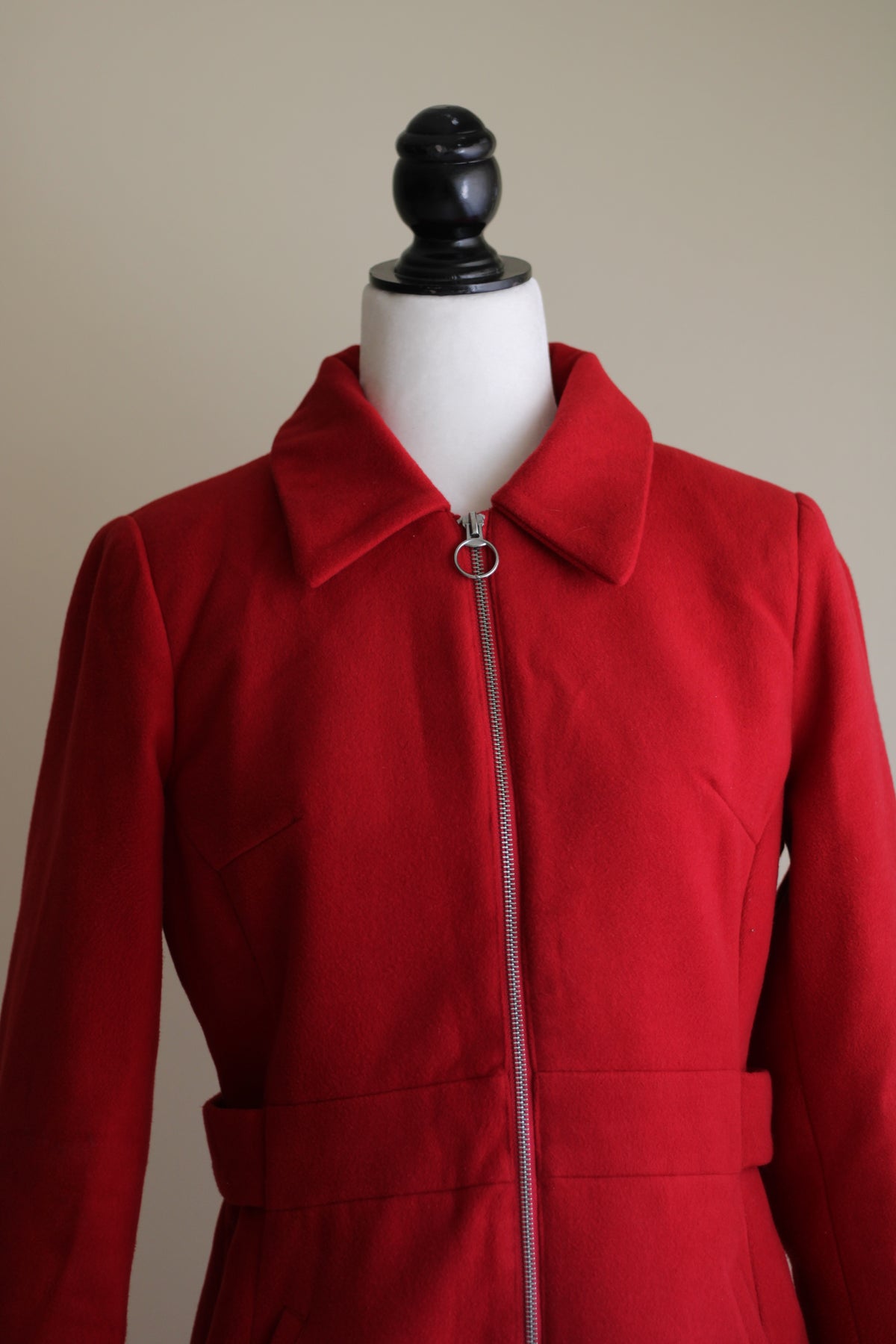 Sobretudo vermelho vintage La Redoute M