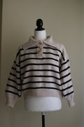 Camisola Navy riscas gola Polo L