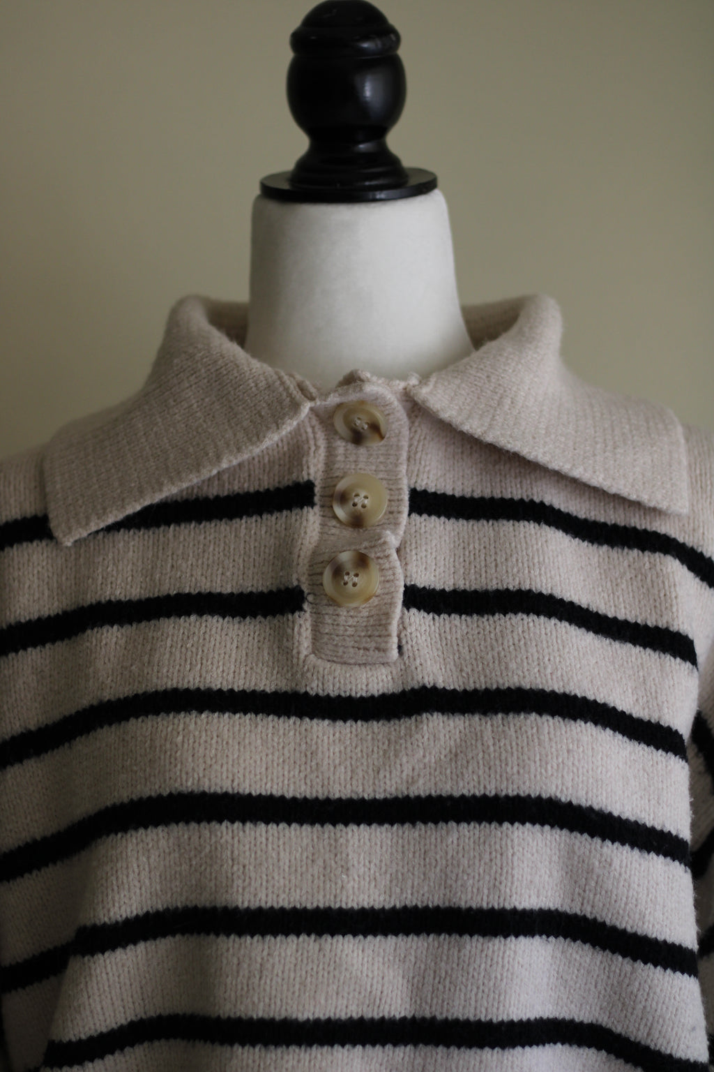 Camisola Navy riscas gola Polo L