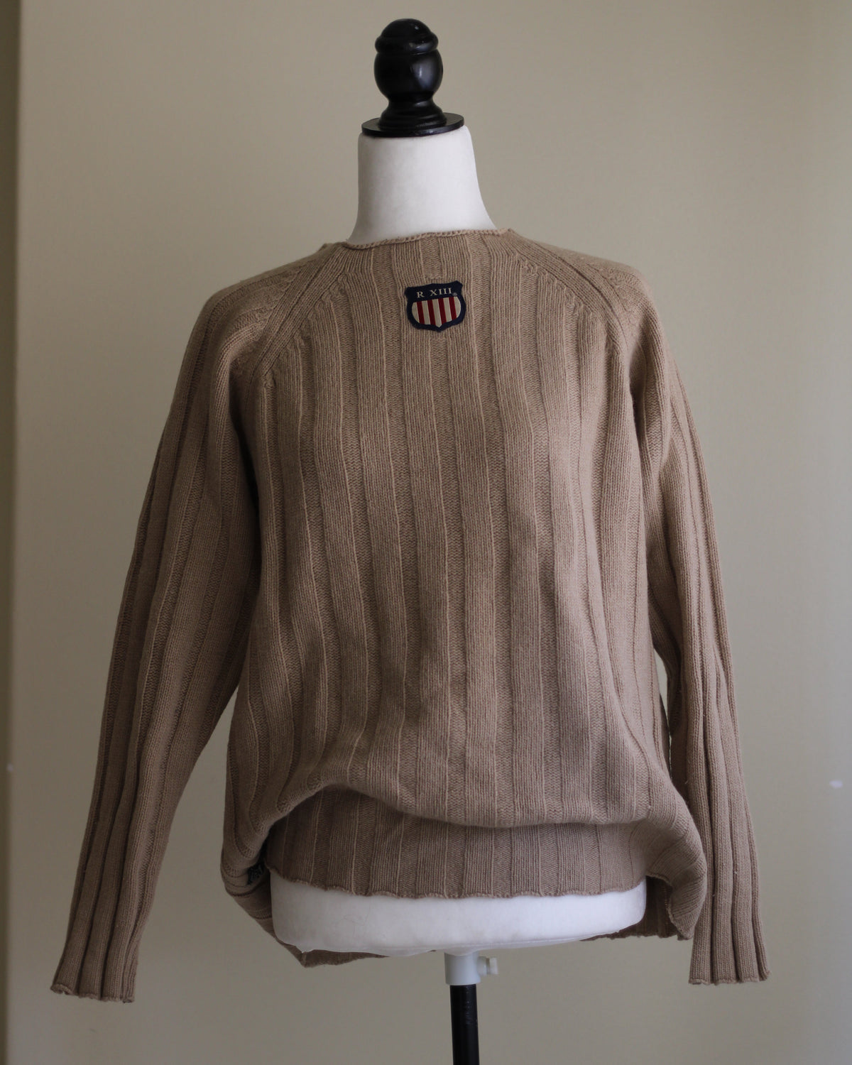 Camisola lã bege vintage L