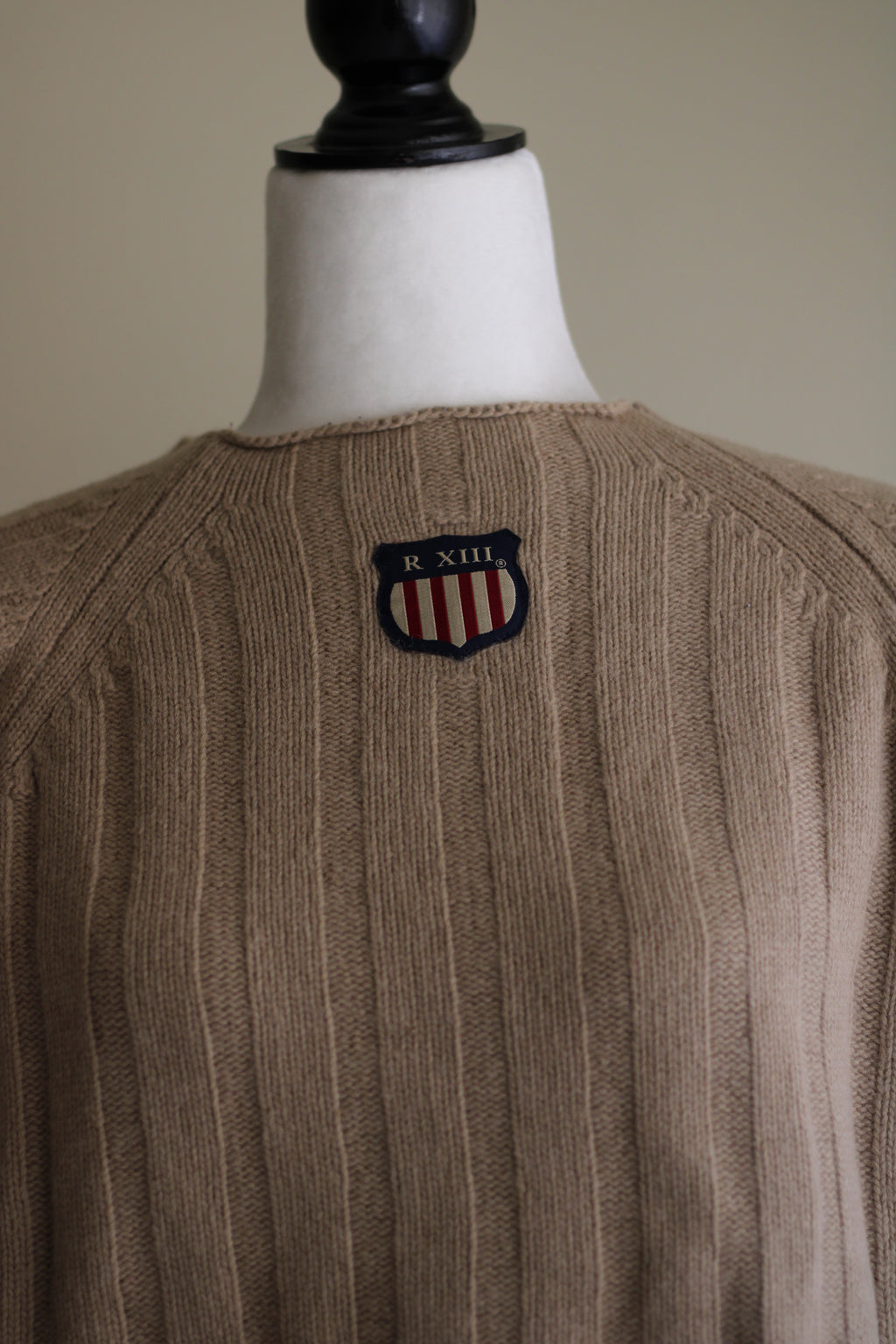 Camisola lã bege vintage L