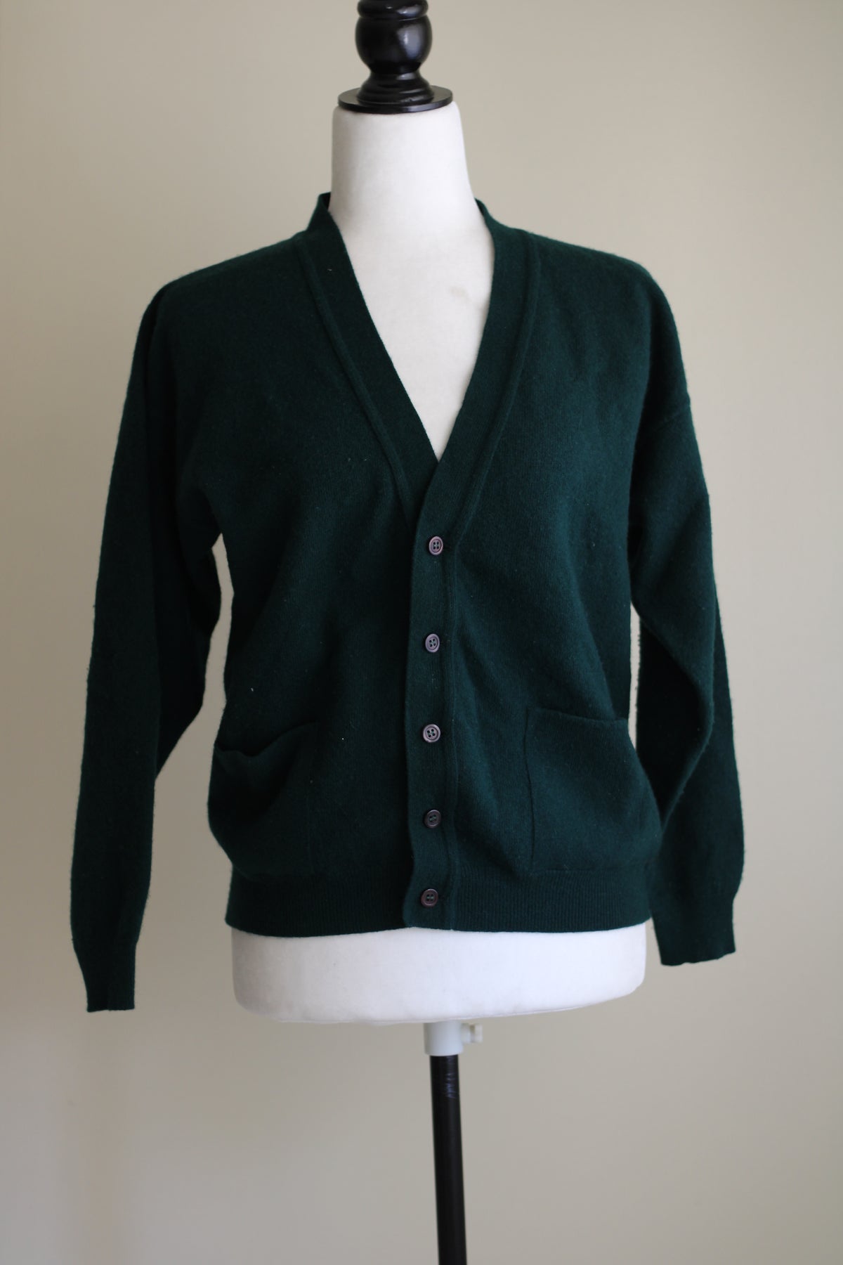 Cardigã verde Tiffany 100% lã XS