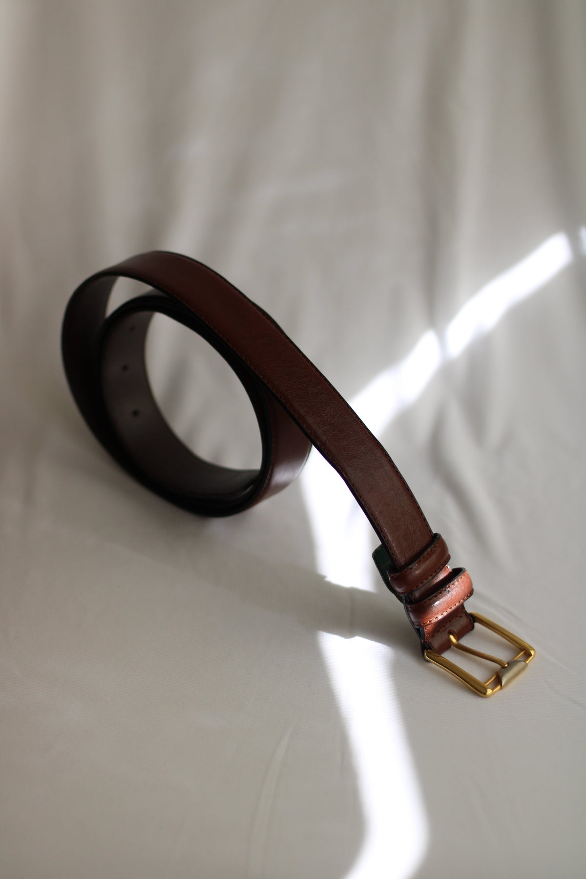 Cinto Vintage em Pele Castanha 119cm Valiju