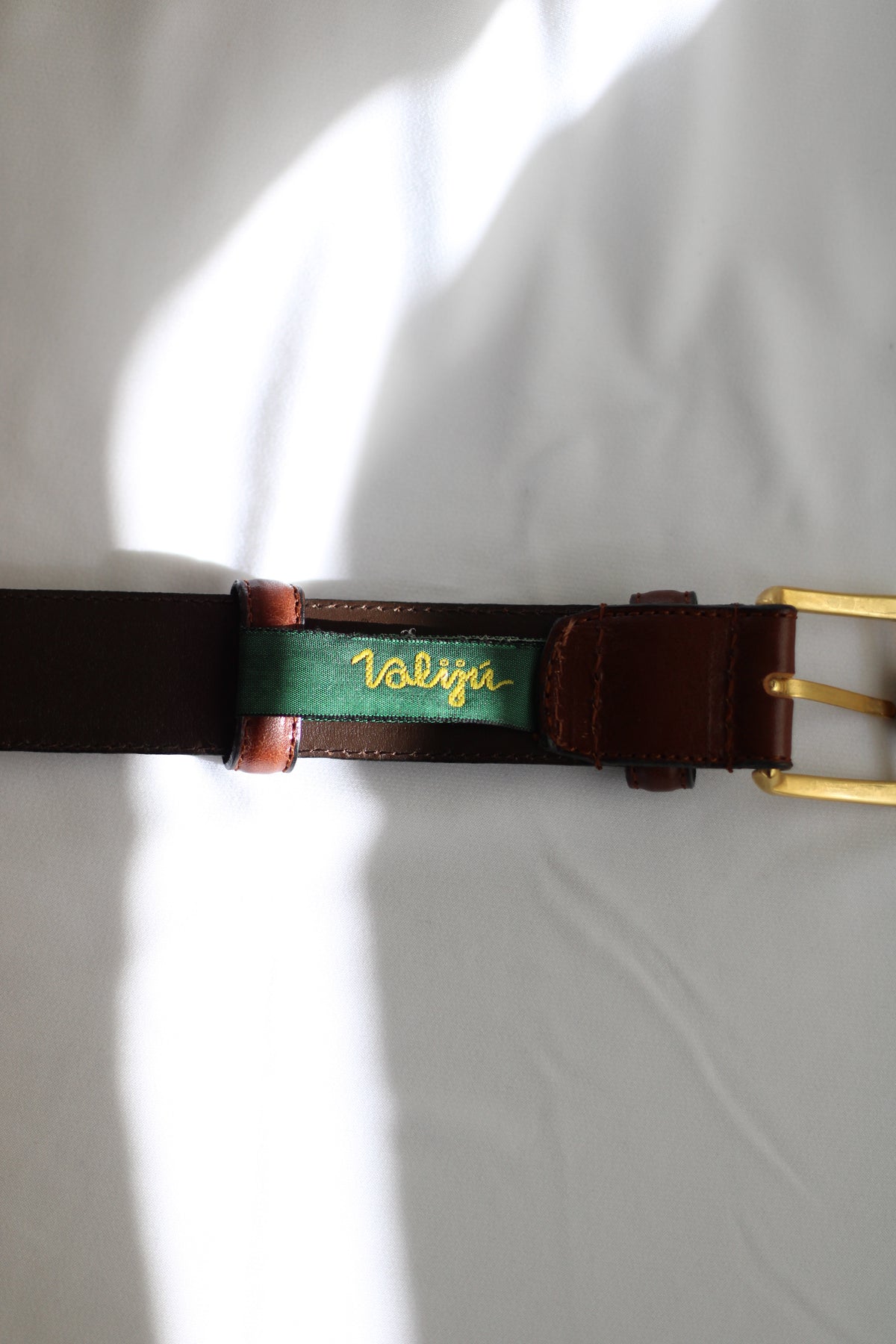 Cinto Vintage em Pele Castanha 119cm Valiju