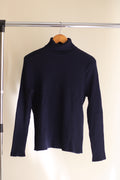 Camisola Turtleneck Zara XL em Malha Canelada Azul-Marinho