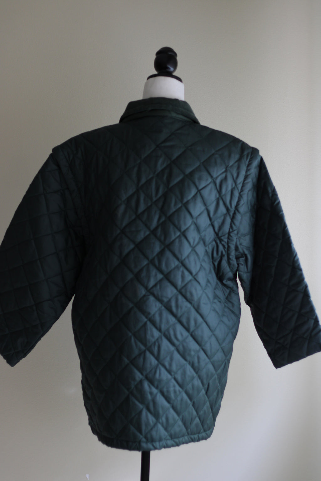 Casaco acolchoado verde vintage 2 em 1 XL