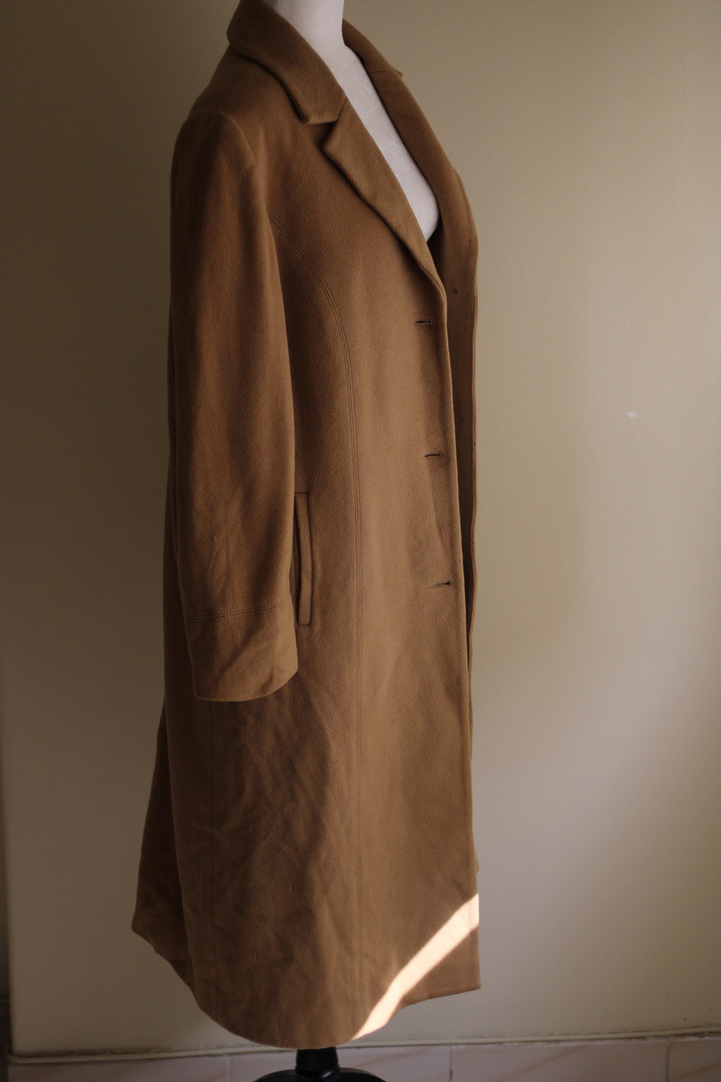 Sobretudo vintage lã e caseira bege Dali Classic 42