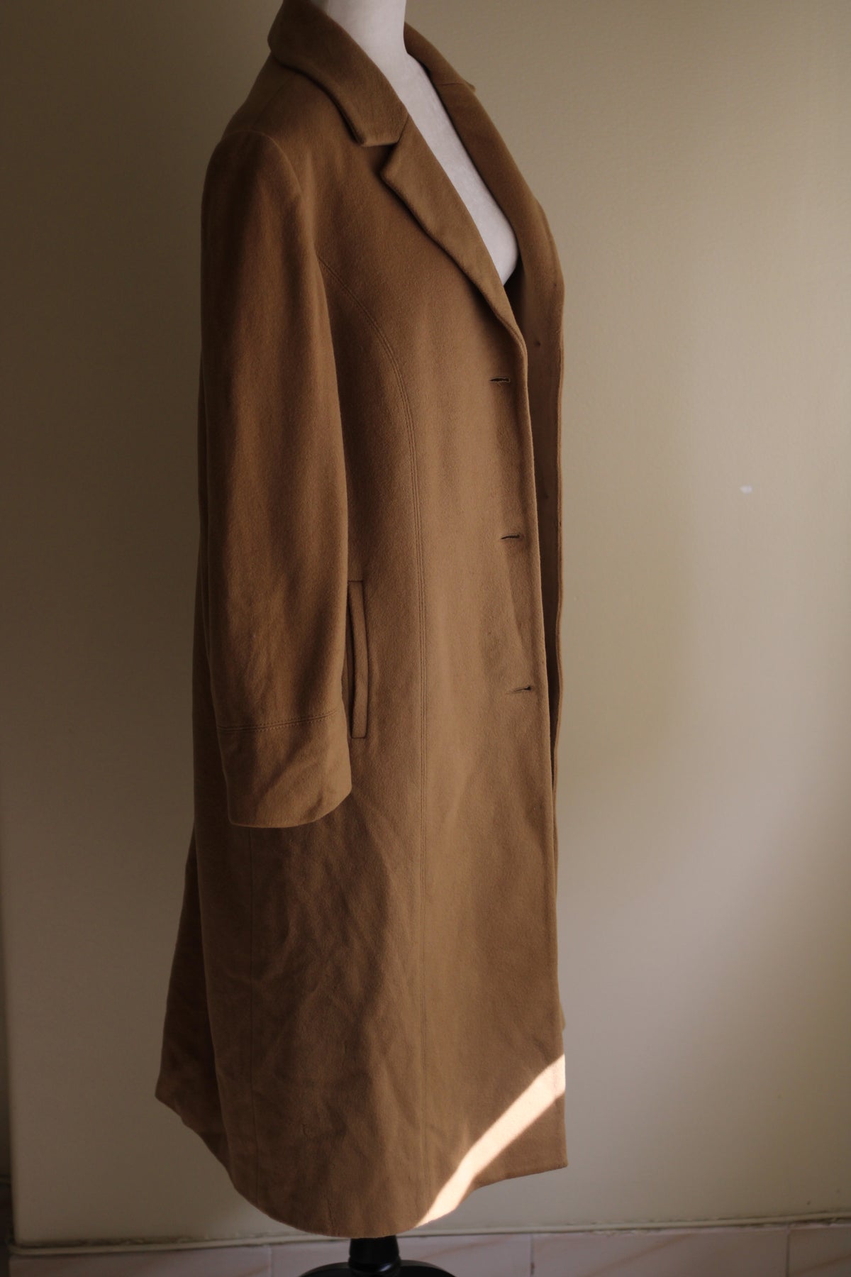 Sobretudo vintage lã e caseira bege Dali Classic 42