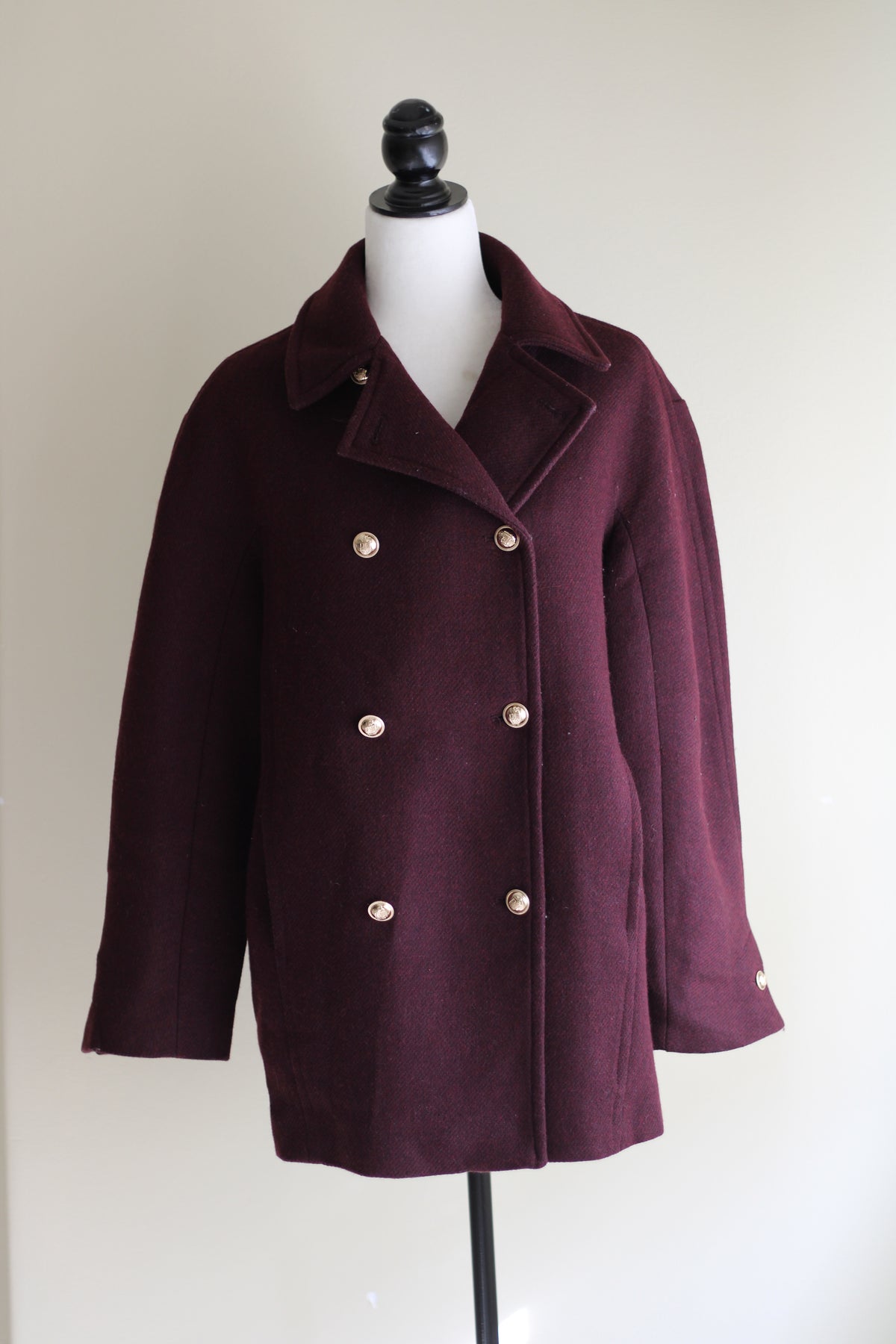 Casaco bordô vintage lã Zara M