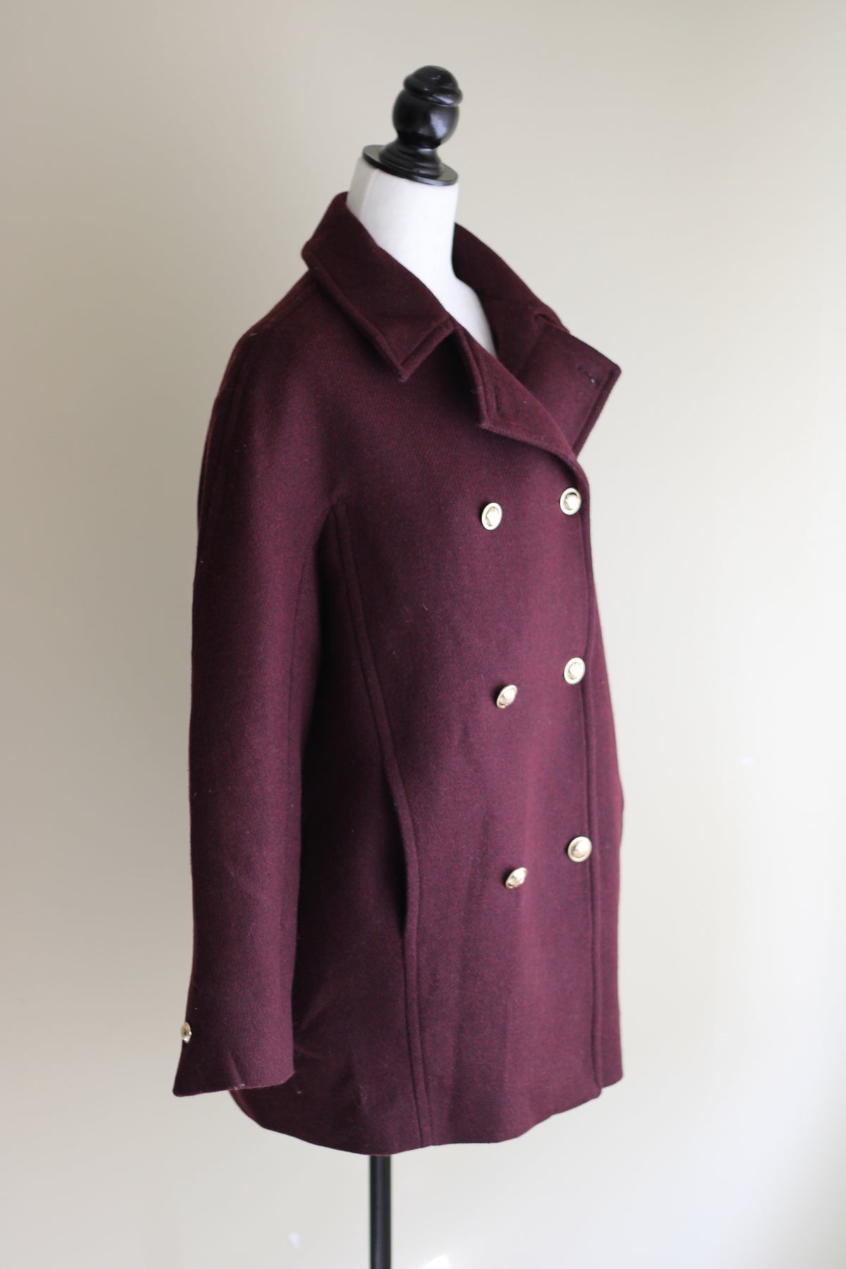 Casaco bordô vintage lã Zara M