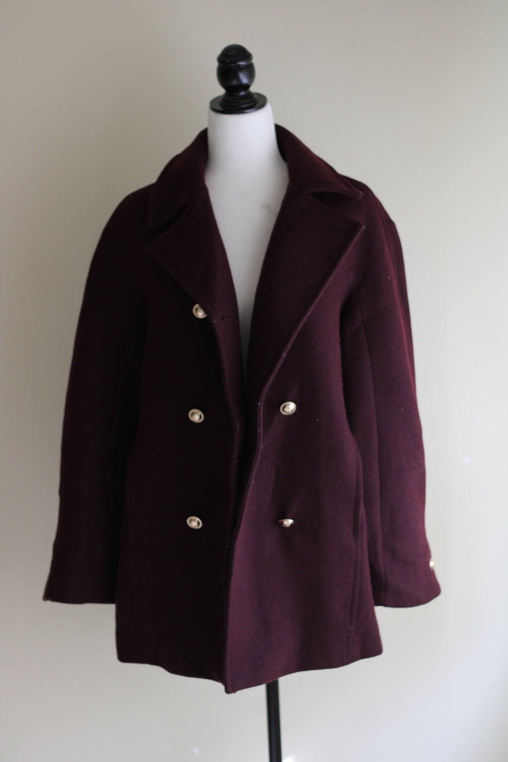 Casaco bordô vintage lã Zara M