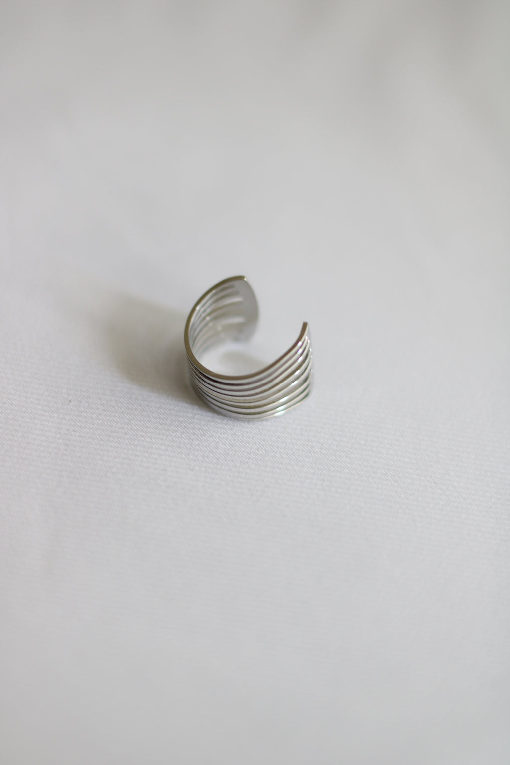 Earcuff aço inoxidável prata