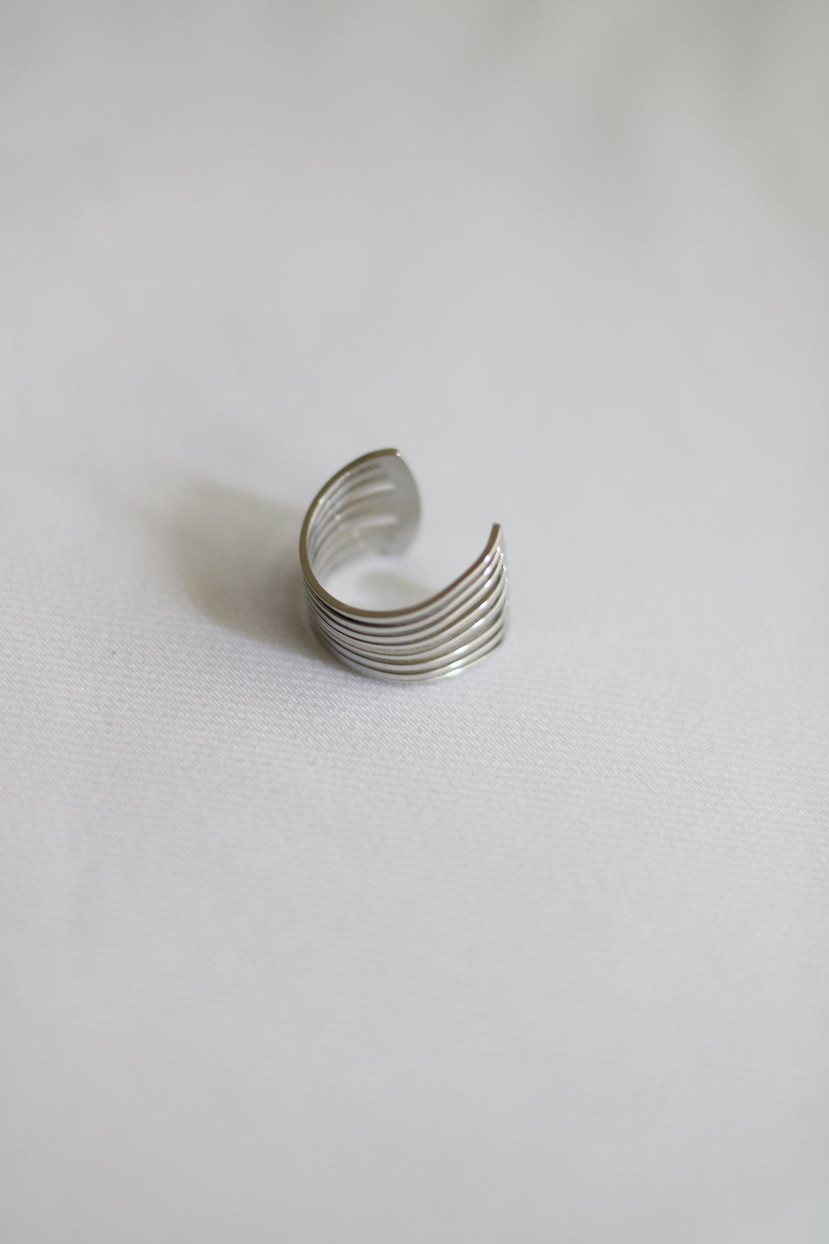 Earcuff aço inoxidável prata