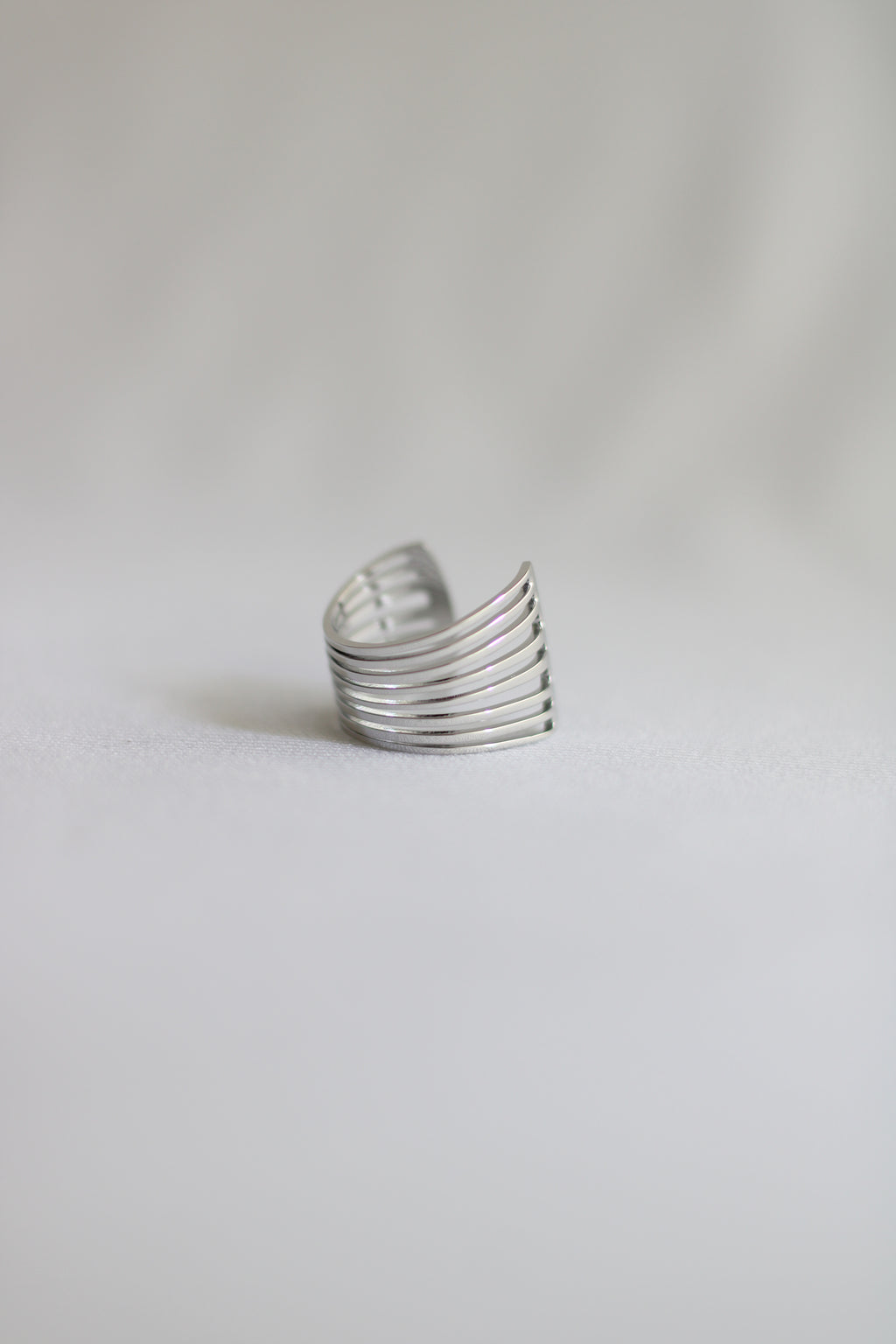 Earcuff aço inoxidável prata