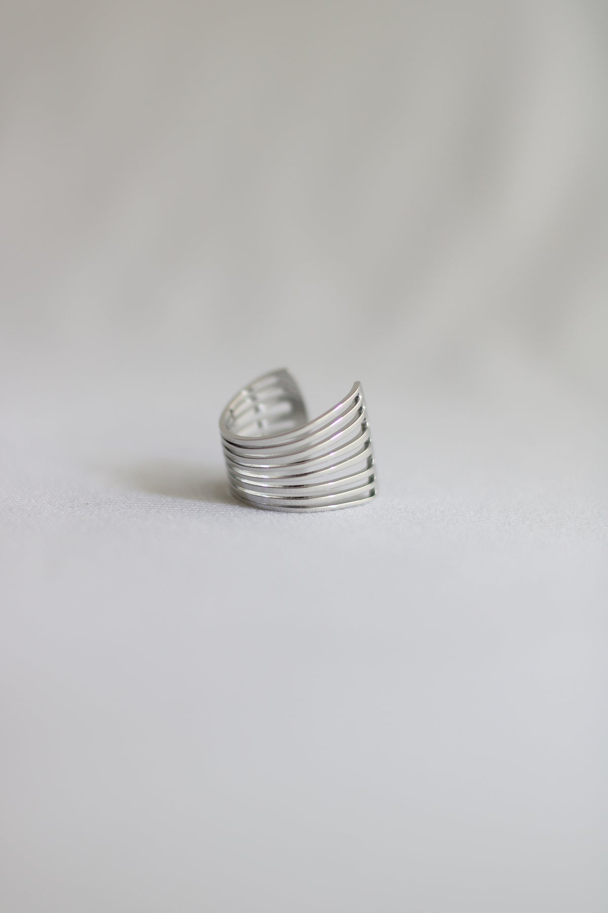 Earcuff aço inoxidável prata