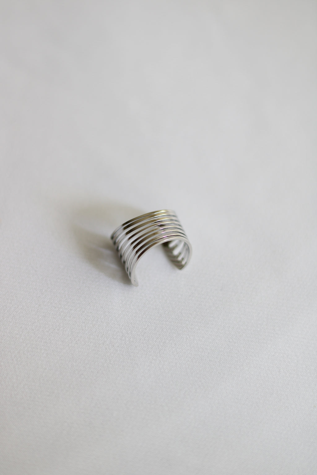 Earcuff aço inoxidável prata