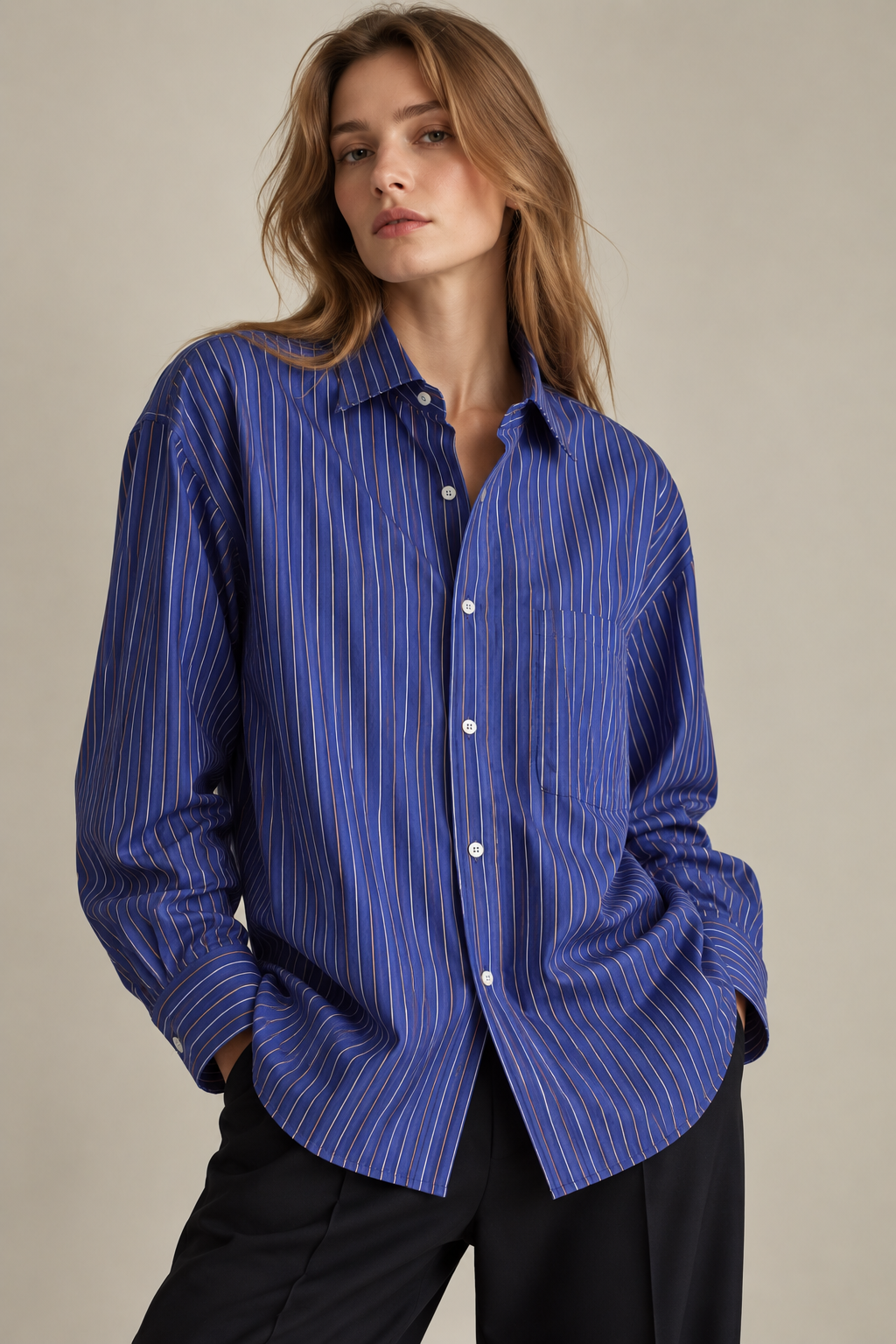 Camisa vintage riscas azul Studio 1991