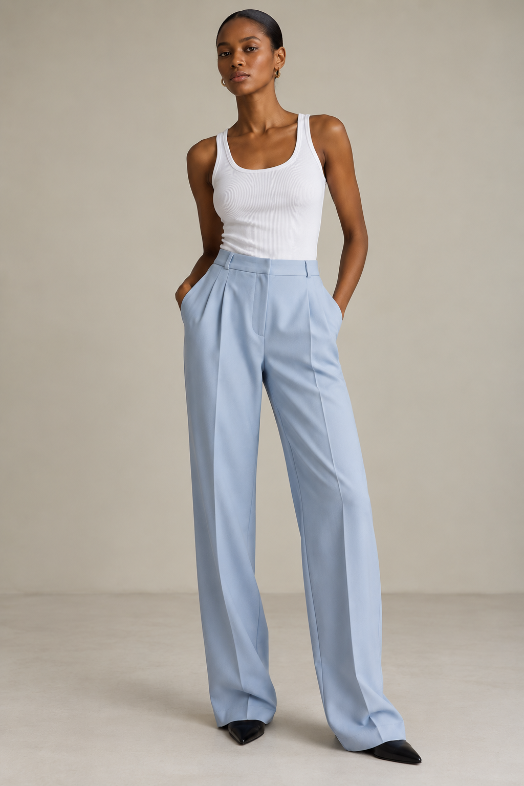 Calça de Alfaiataria Azul-Clara 46