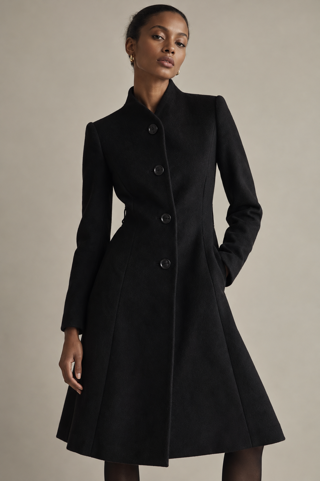 Sobretudo preto Zara 80% lã | XS