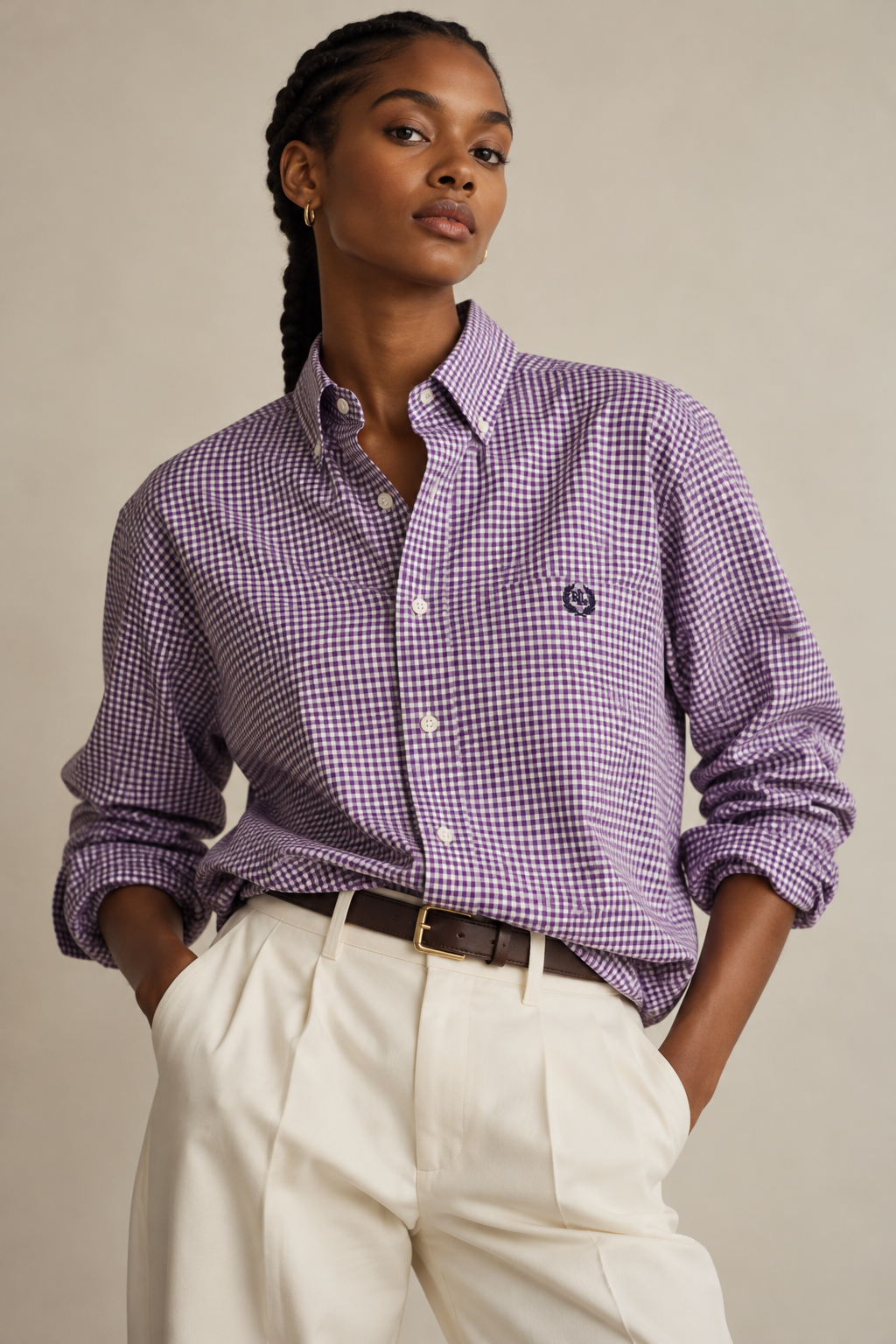 Camisa Polo Ralph Lauren aos quadrados Fitted Non-Iron | 42