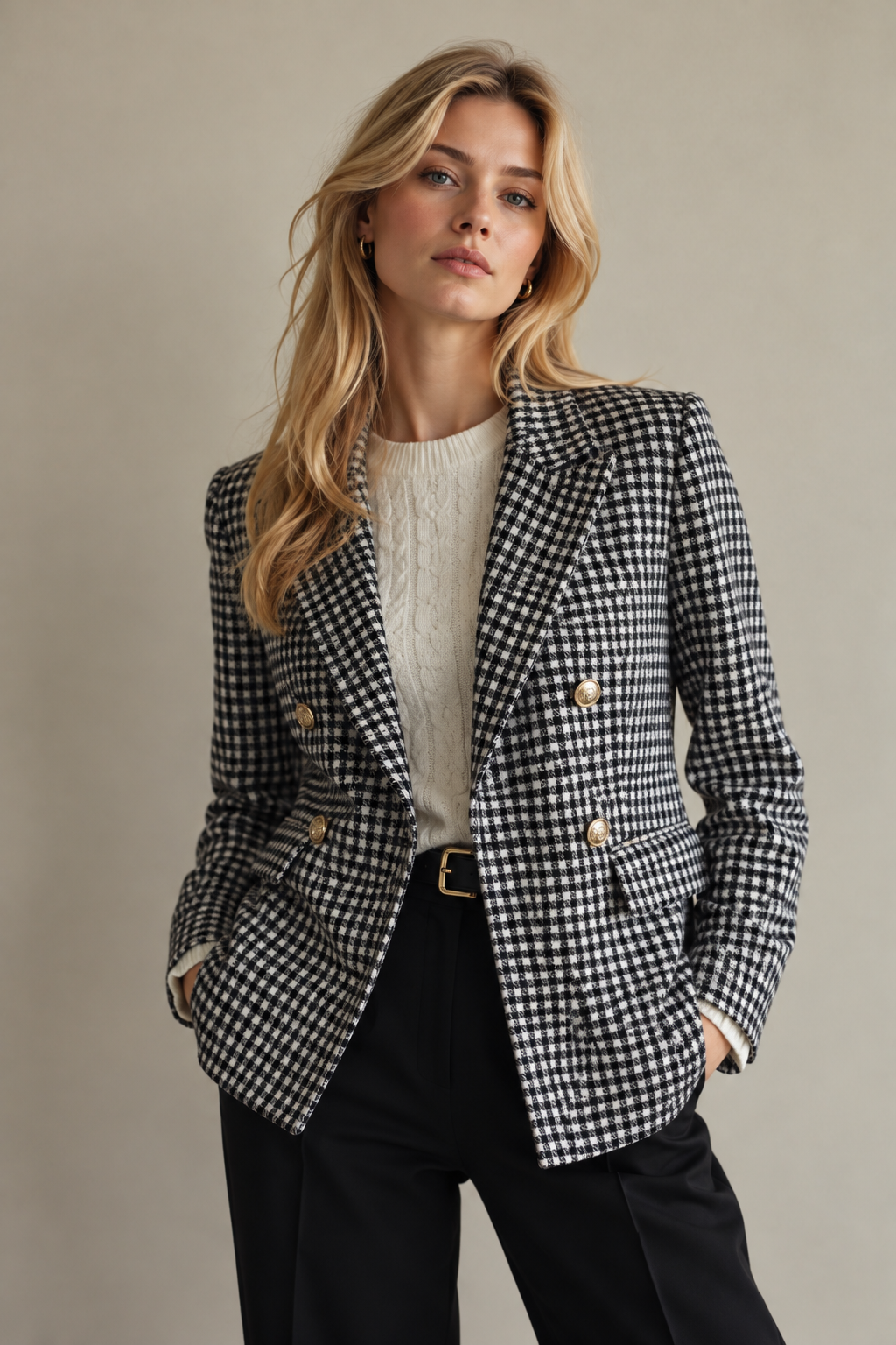 Blazer New Collection aos quadrados com botões dourados | M