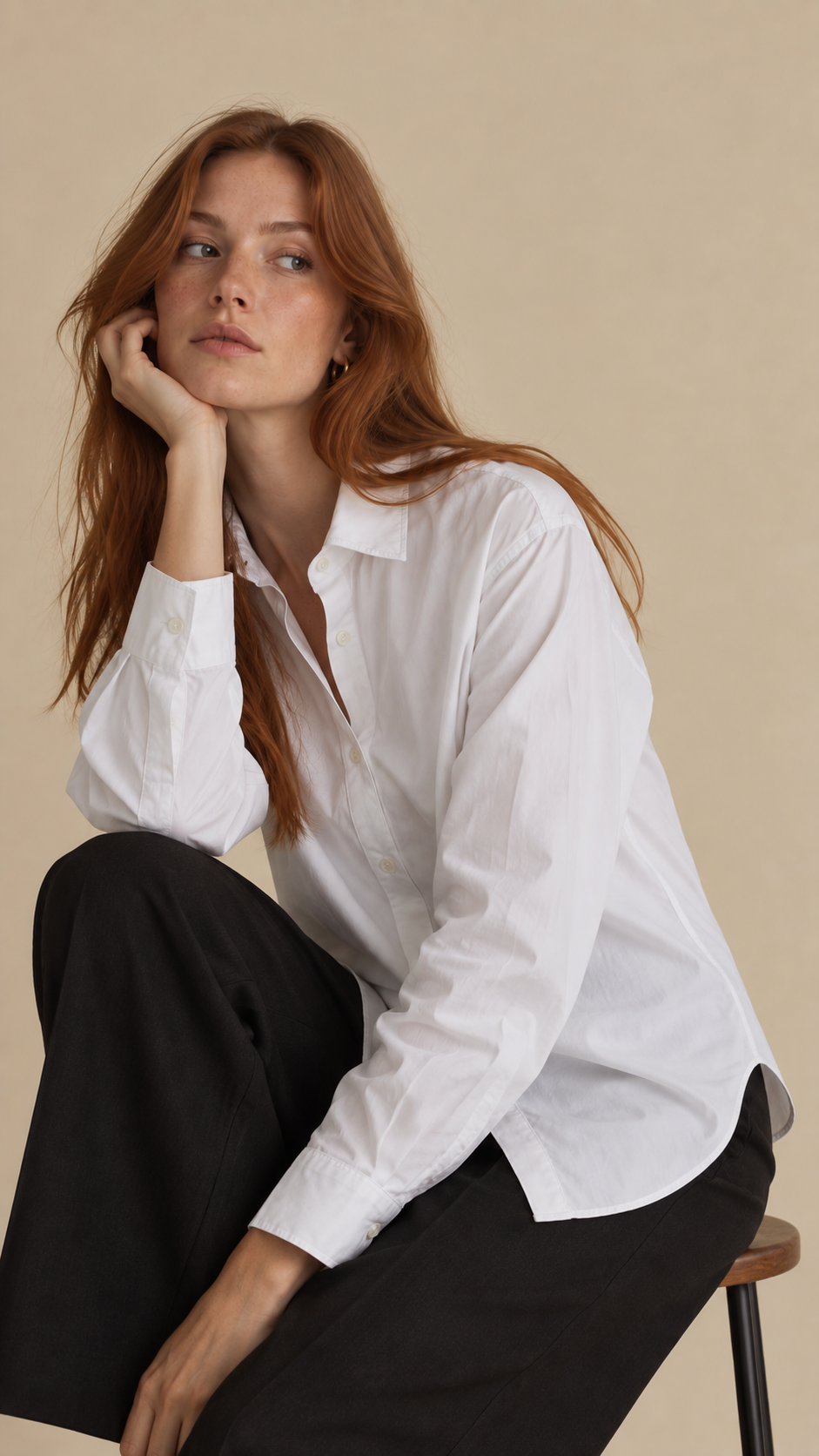 Camisa branca algodão Easy Wear M